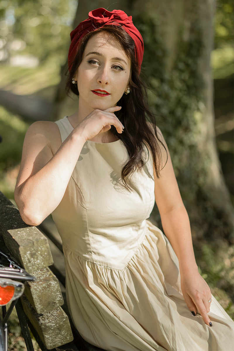 Women Summer Sleeveless White Midi Dress 3812