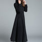 Black wool coat, winter coat, princess coat 1649#