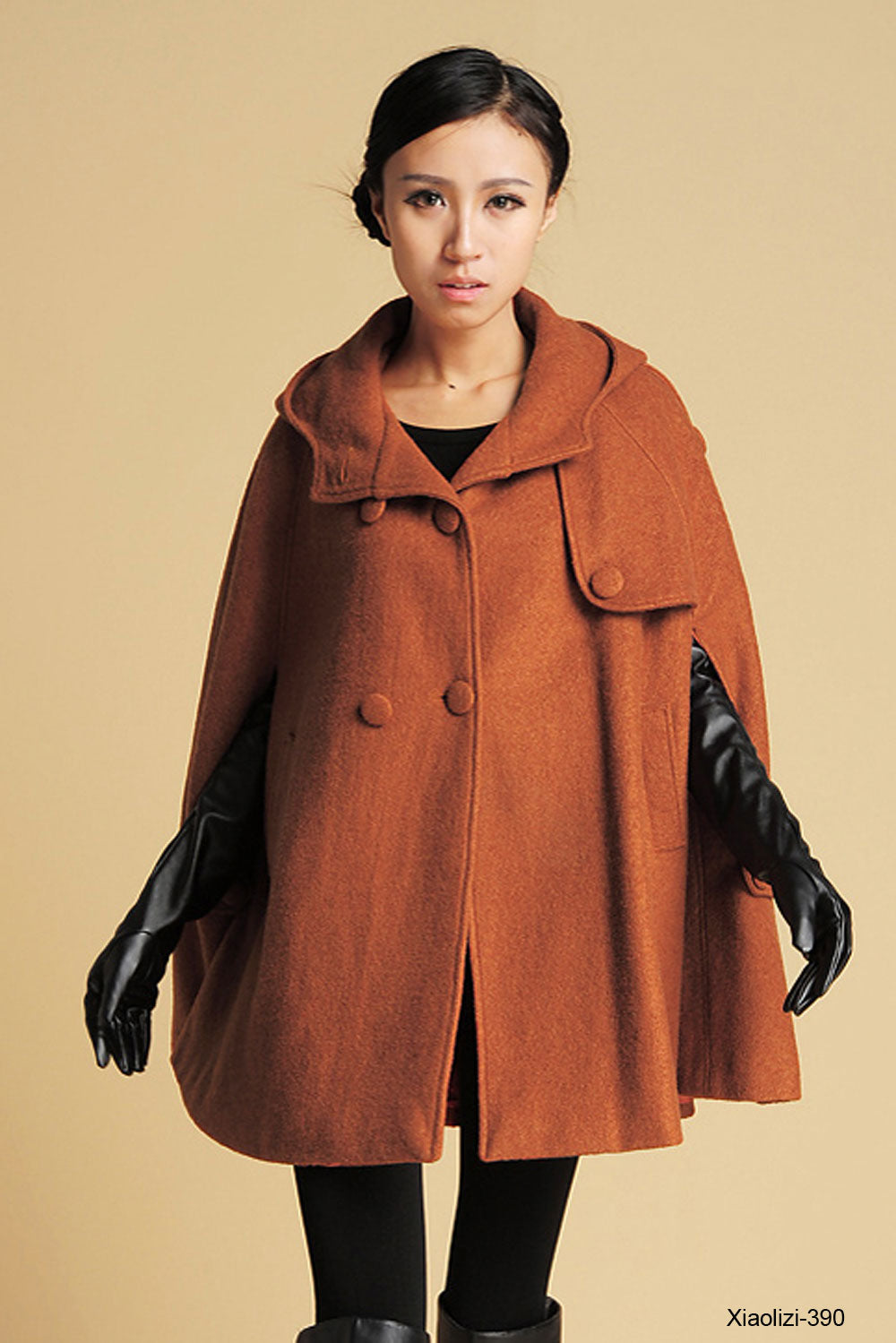 womens's hooded cape coat 1130#