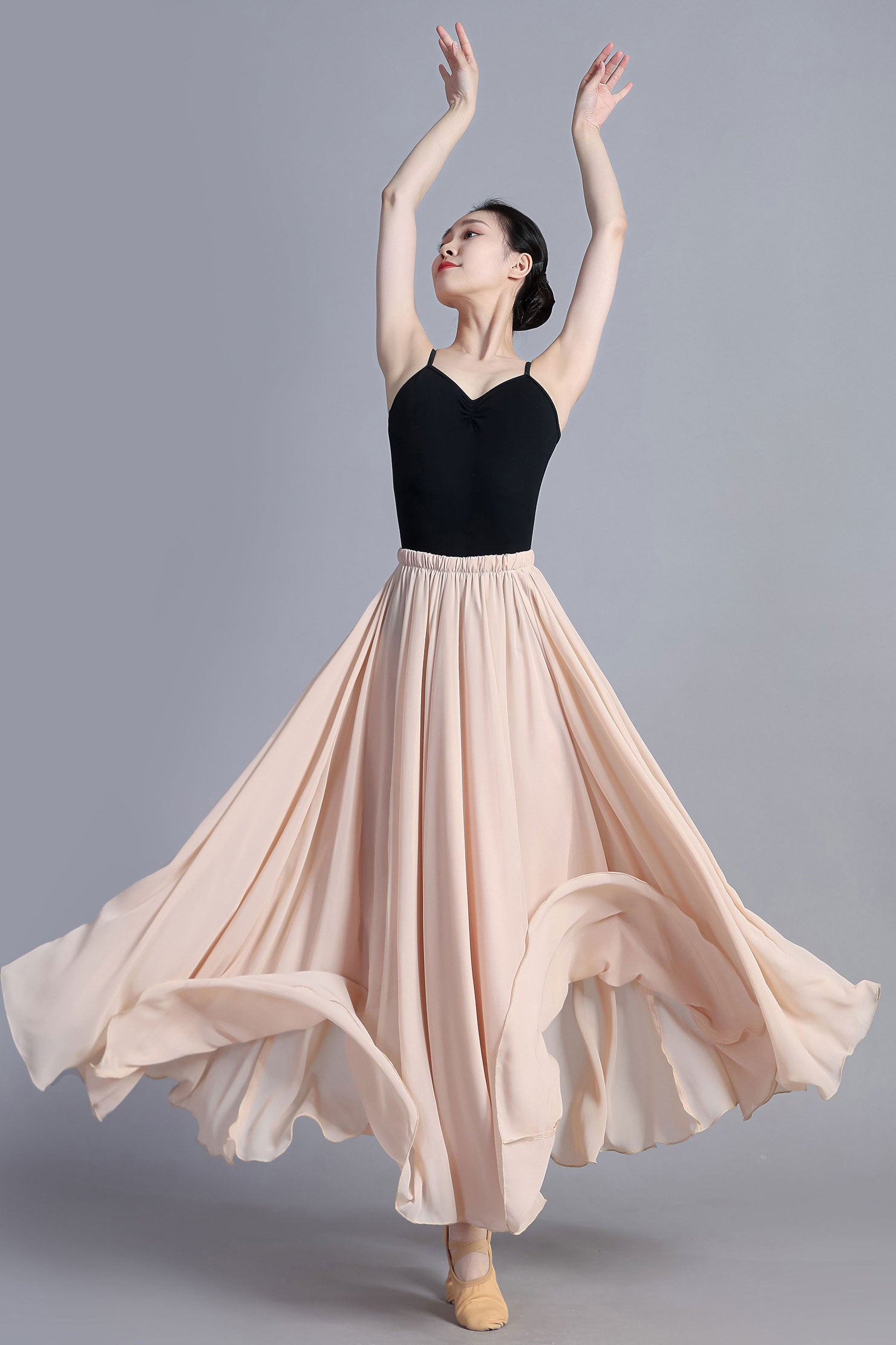 Chiffon maxi circle skirt, Summer chiffon skirt 3387 Xiaolizi Chiffon maxi circle skirt, Summer chiffon skirt 3387 Xiaolizi