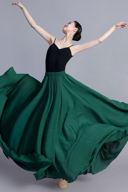 Women Green Linen maxi skirt, Plus size skirt for women 3389