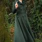 Retro green Long wool coat  3221