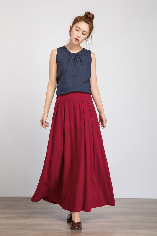 long linen skirt