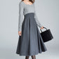1950s Grey Fit and Flare wool dress 1615