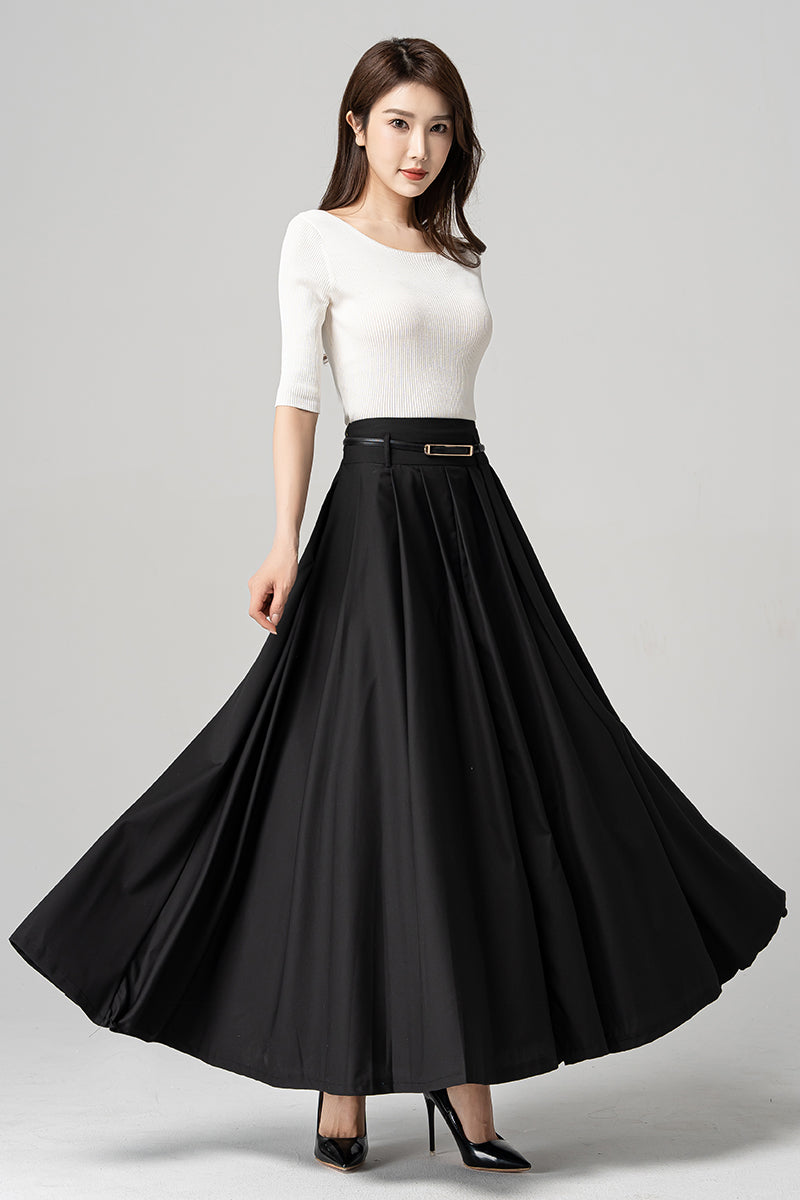 Black Long Swing Maxi Skirt 4189 – XiaoLizi