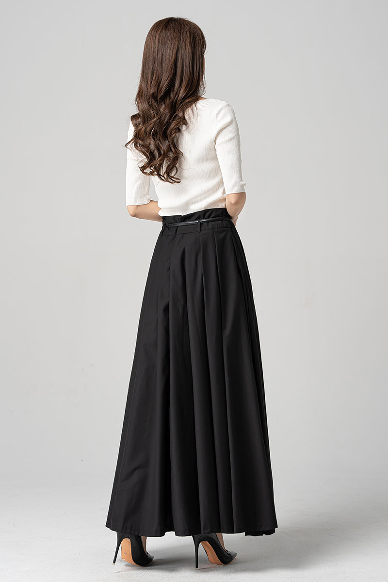 Black Long Swing Maxi Skirt 4189