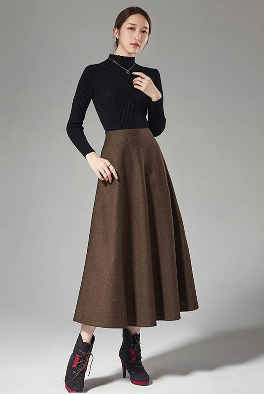 pleated elegant women a-line skirt J108