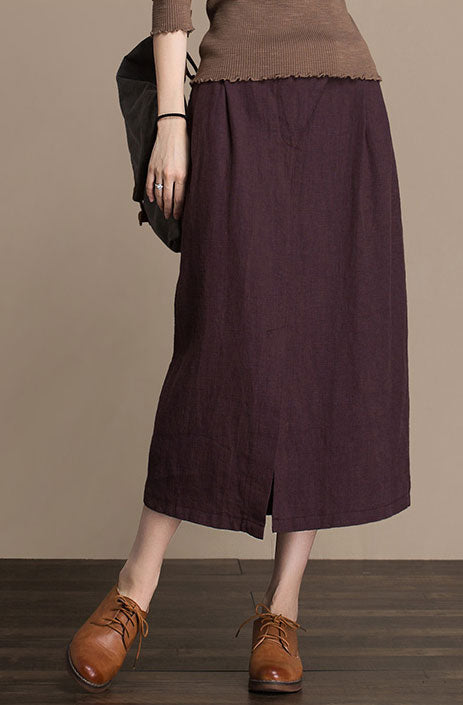 Lower back tightness linen spring skirt J084-11