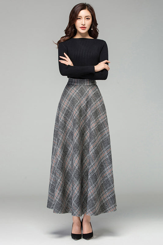 Autumn Winter Swing Wool Skirt 3927