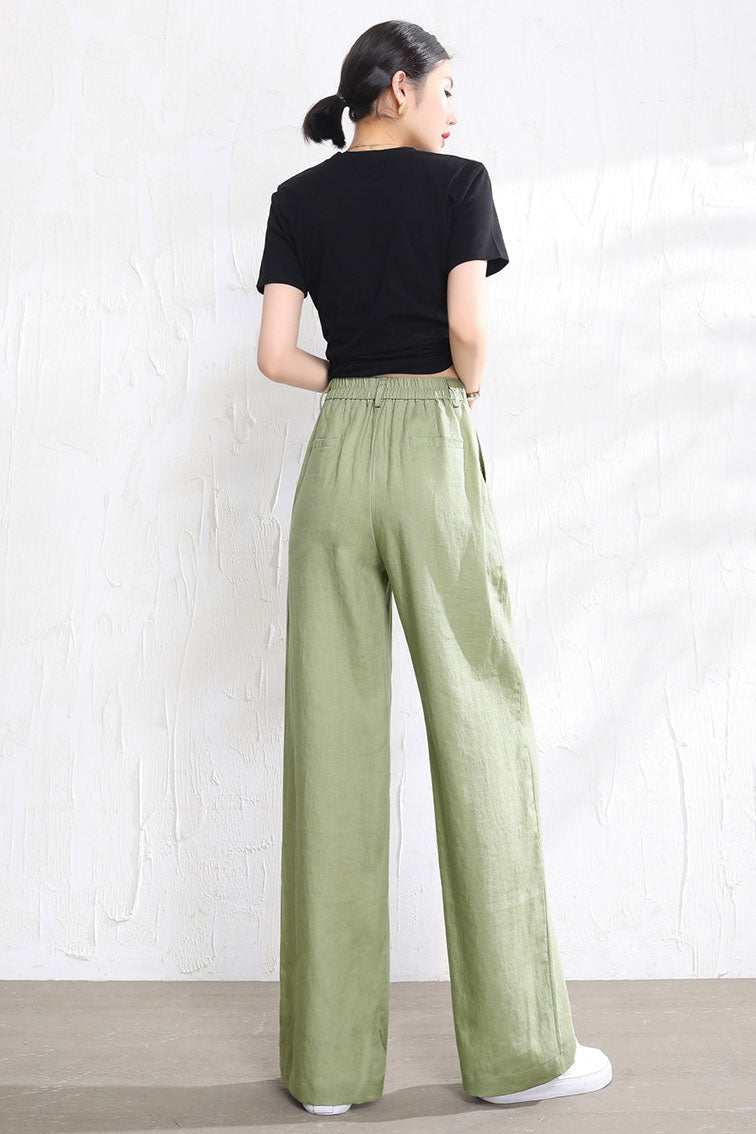 New Casual Cotton Linen Wide Leg Loose Pants 3522