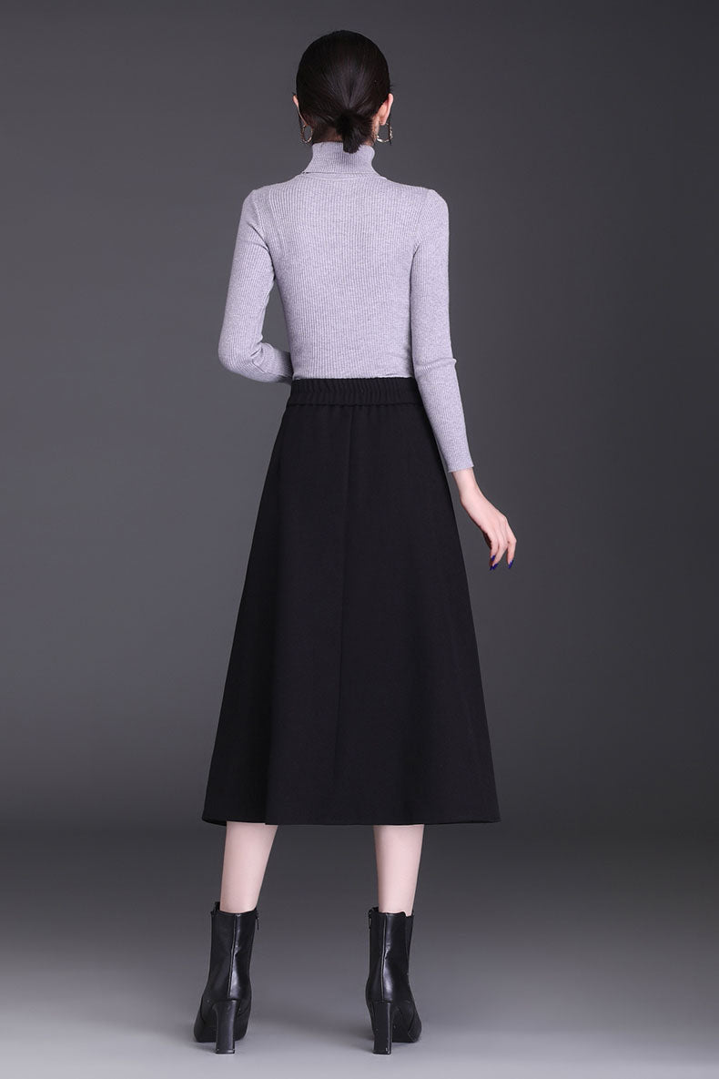 A-Line High Waist Pleated Skirt 4100