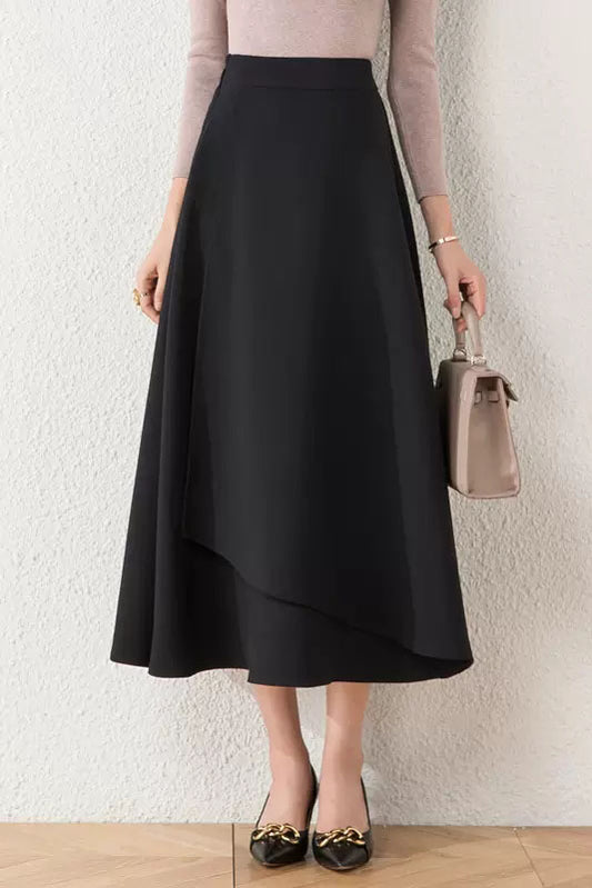 Asymmetrical A-Line Long Skirt 4099