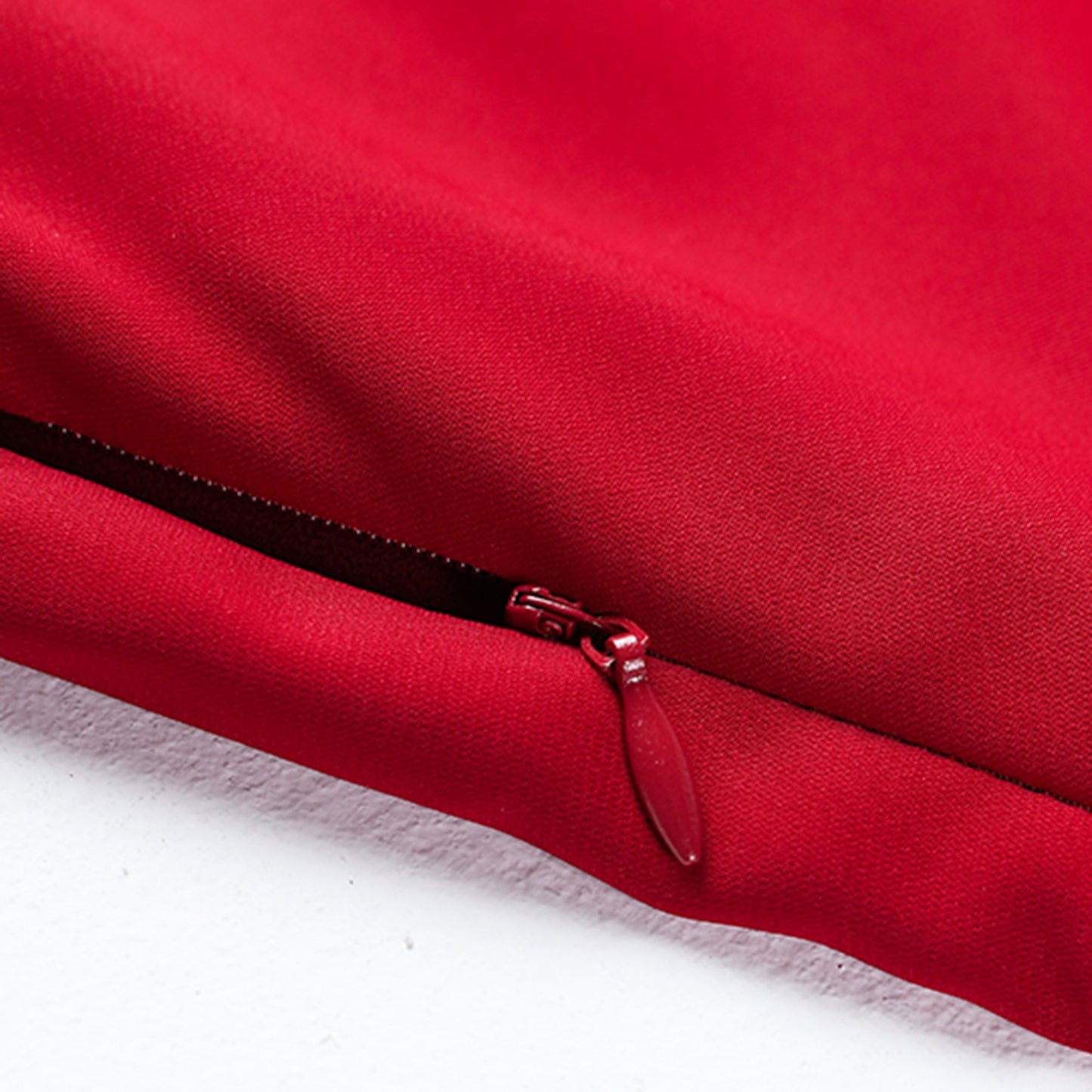 Red V-neck Single breasted dress, High waist Long dress 3199