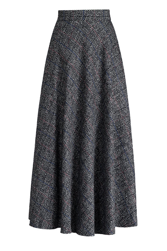 Handmade Wool Maxi Skirt – Vintage A-Line Long Winter Skirt | Xiaolizi 3787