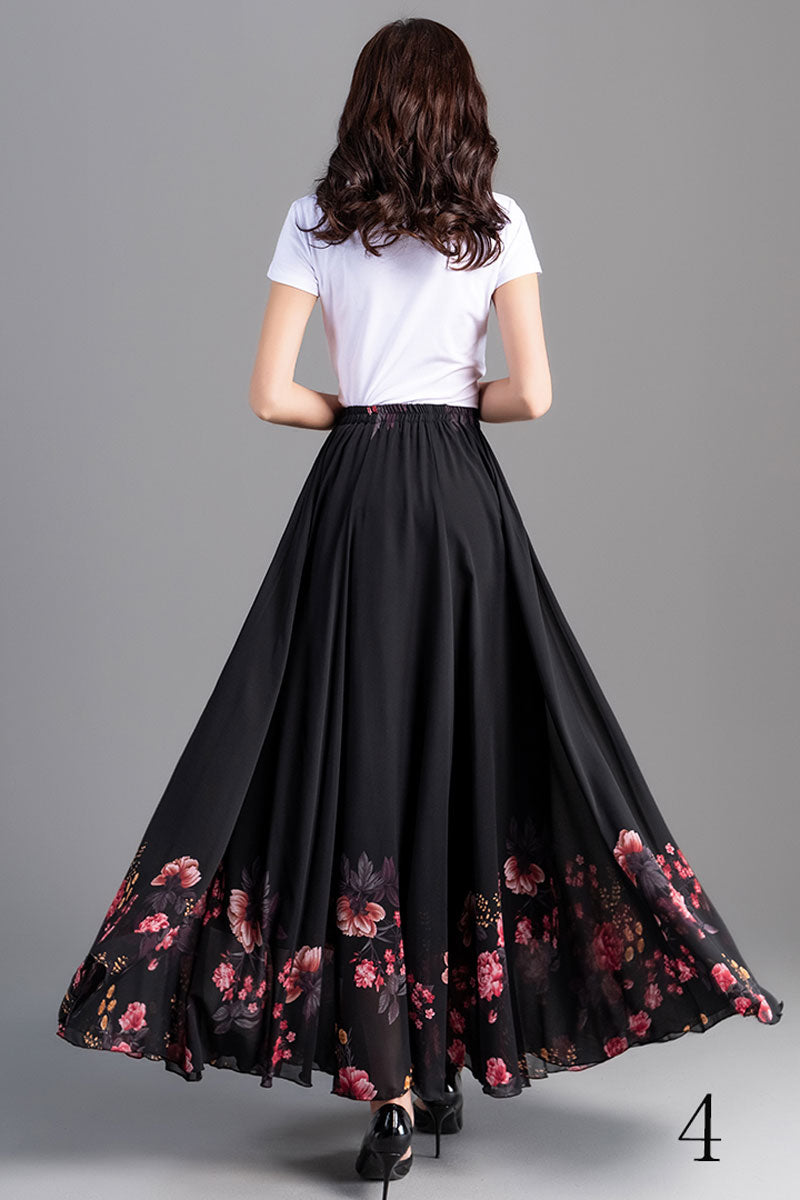 Women's Floral Chiffon Skirt 275301