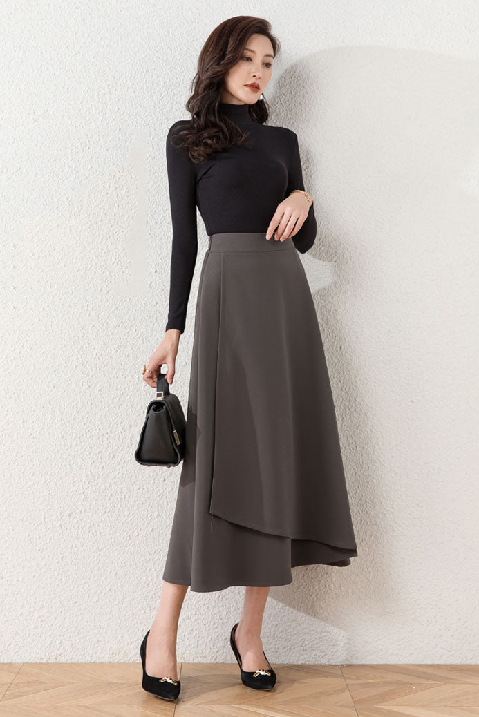 Asymmetrical A-Line Long Skirt 4099