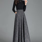 Autumn Winter Elastic Waist Wool Skirt 3787
