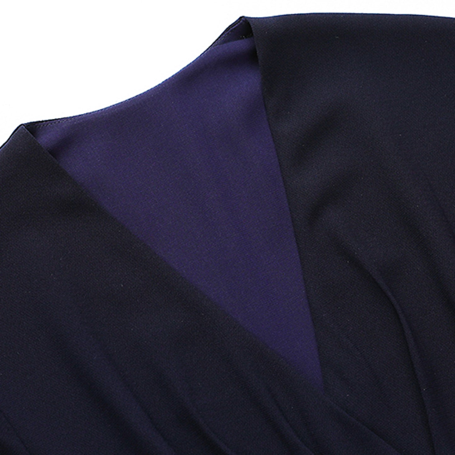 V-neck Long sleeve Navy Blue dress 3197