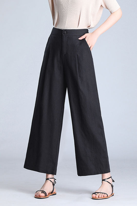 Linen pants women, high waisted pants, wide leg pants XS-US2 2380#YY04 –  XiaoLizi