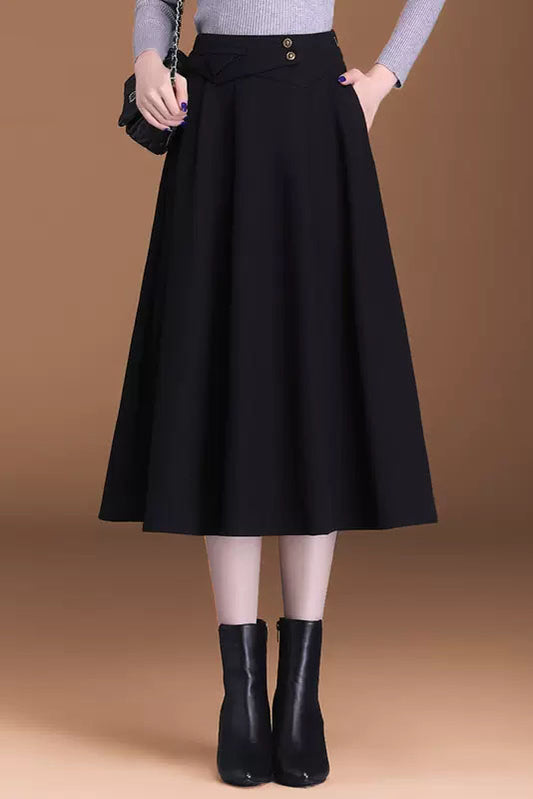 A-Line High Waist Pleated Skirt 4100