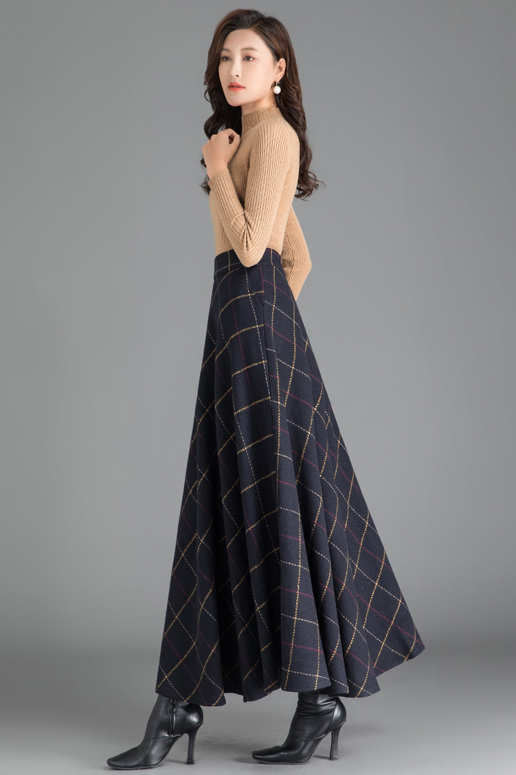 Vintage Inspired Swing Wool Skirt 3786