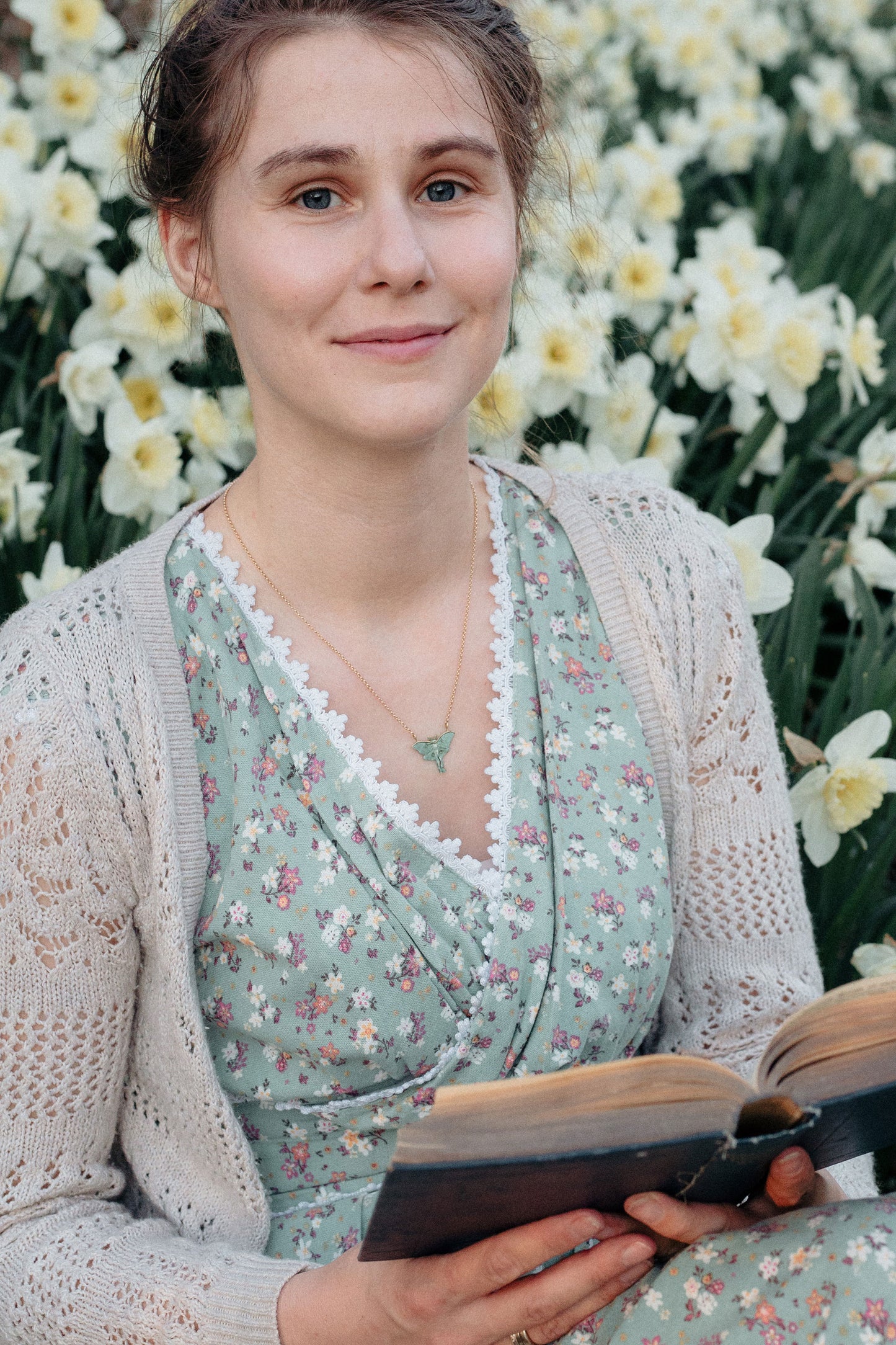 Floral Empire Waist Linen Dress 2411