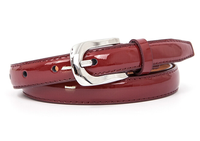 Fashionable patent leather waist belt for women 190218