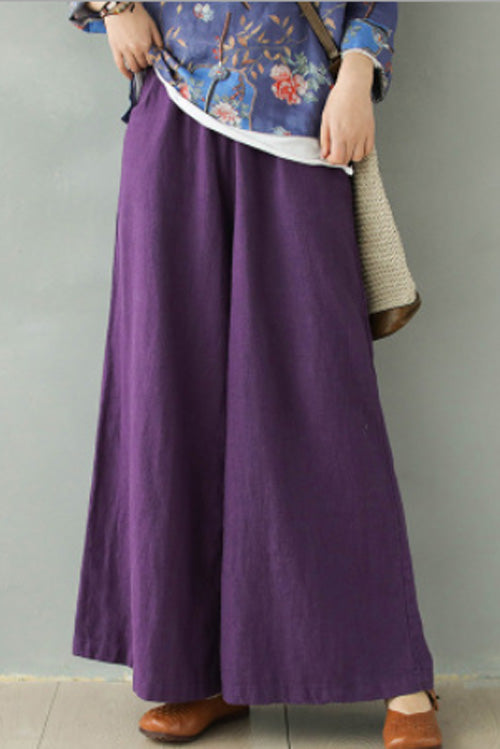 Women Causal Palalzzo Linen Pants 2865