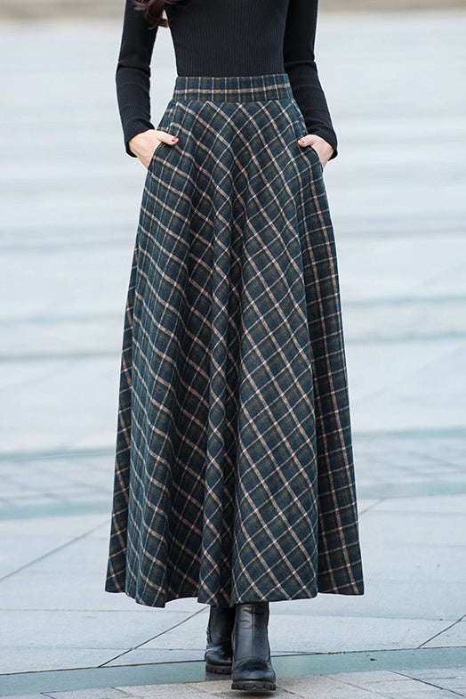 Plus Size A-Line Wool Skirt 3917