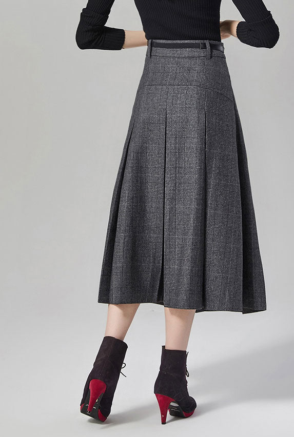 high waist wool women skirt for autumn J102
