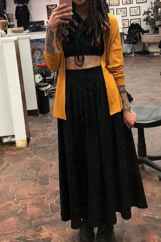 Brown Wool Maxi Skirt – Vintage High Waist A-Line Winter Skirt 1642