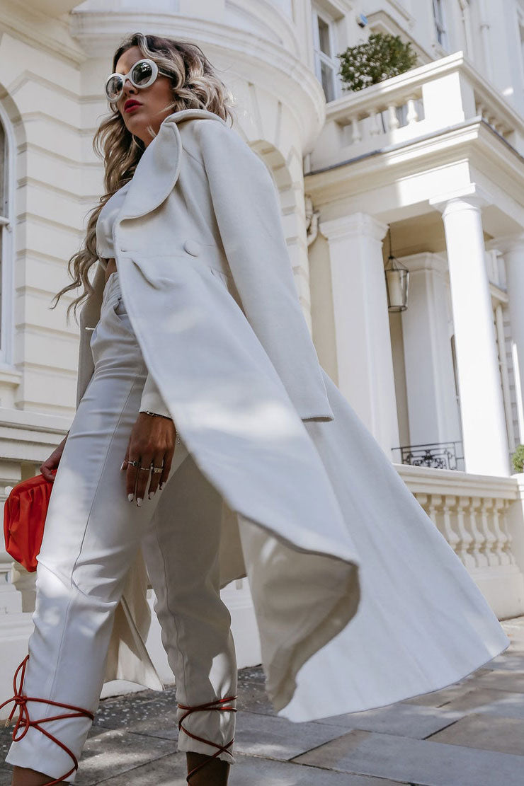 Vintage Red Wool Blend Coat – Princess Pleated Long Winter Overcoat | Xiaolizi 1640