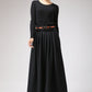 Black Wool Maxi Skirt For winter 0721#