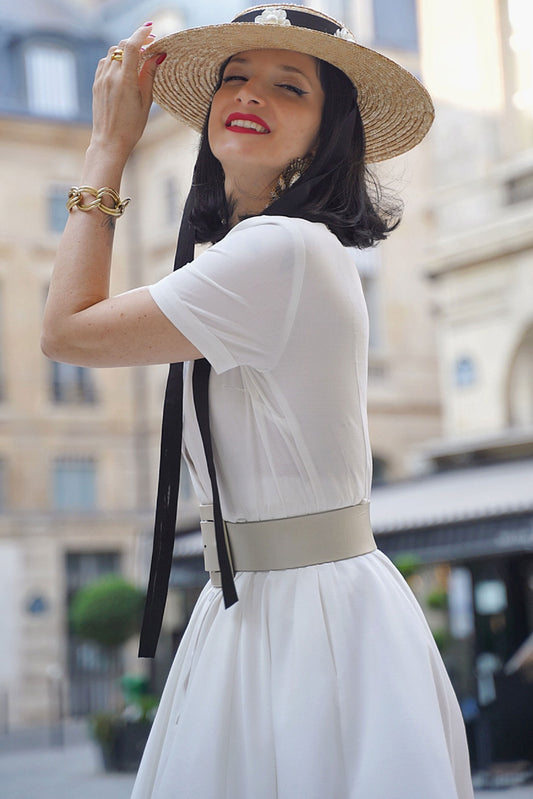 White Swing Shirt Dress Women 3449