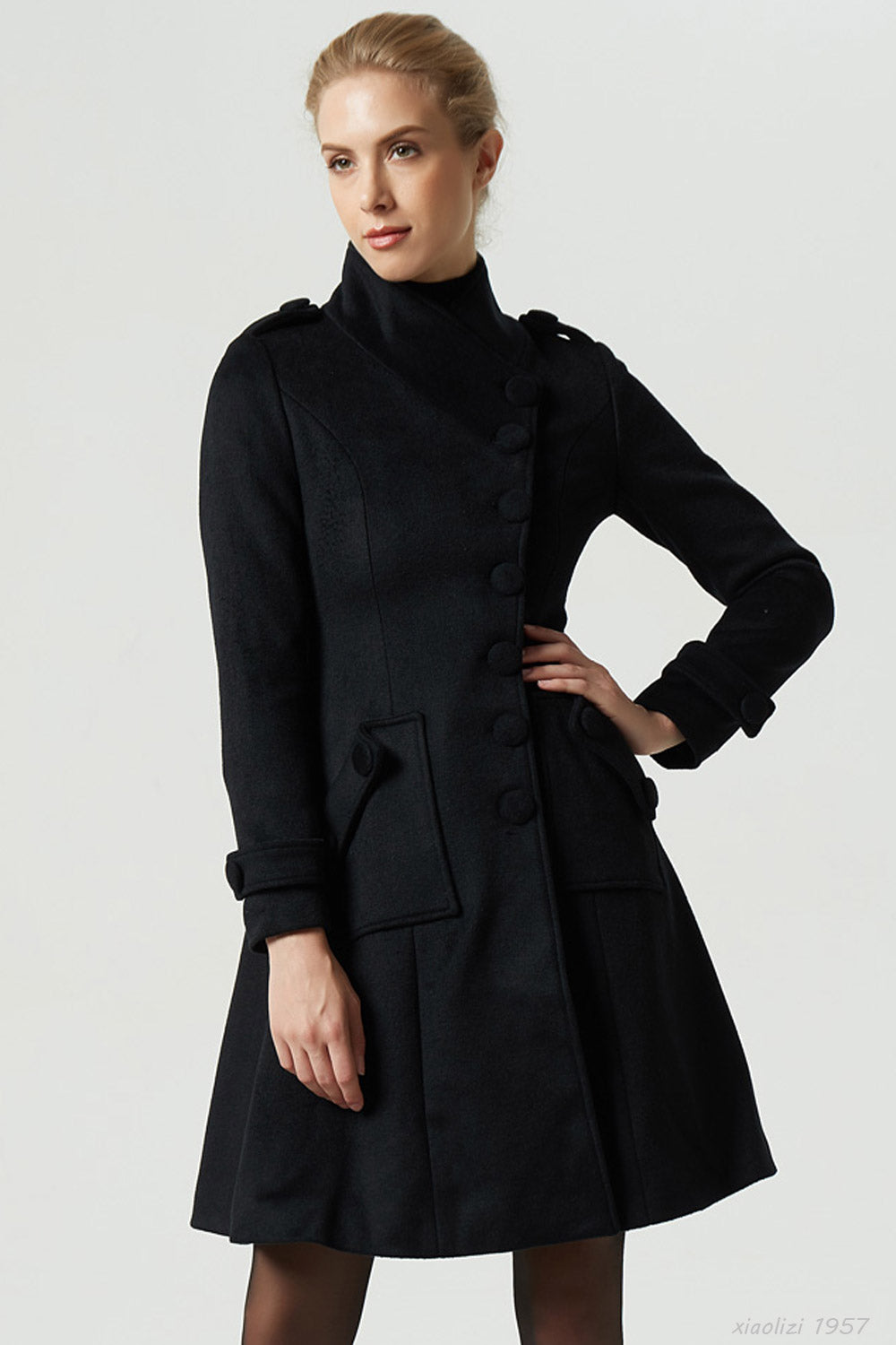womens black winter dress coat Black coat,wool coat,women long full length wool jacket warm cozy coat plus size winter coat long sleeve coat dress plus size clothing