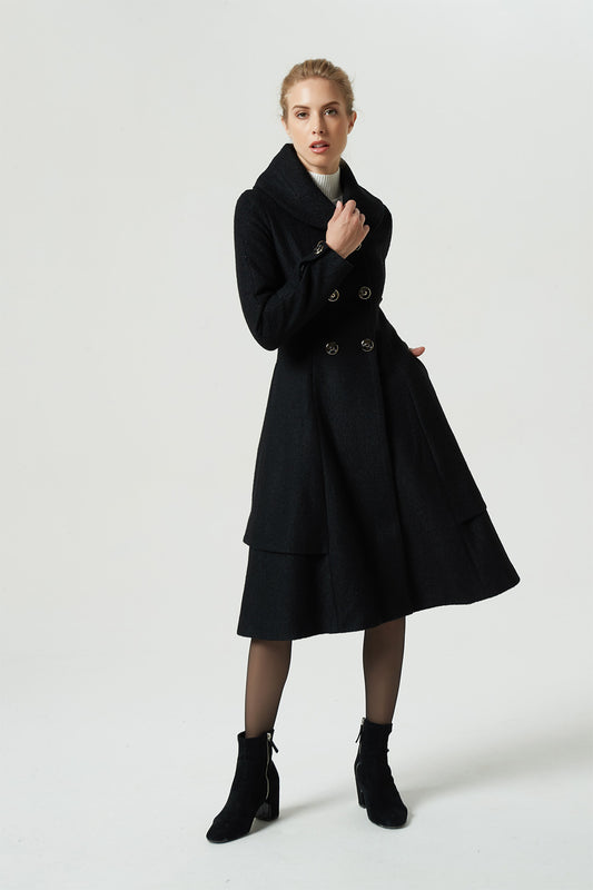 black wool coat