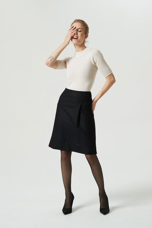 black wool skirt