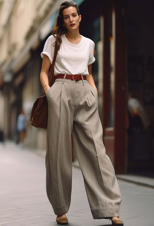 elegant high-waisted trousers