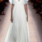 White maxi summer dress with high waist 4445