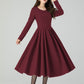 Fit and Flare Winter Wool Midi Dress 5501