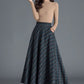 vintage plaid winter wool skirt for women 4674-1