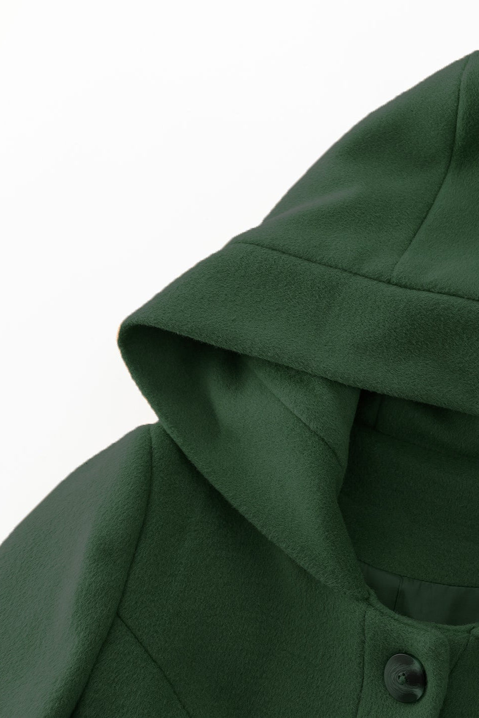 Green hooded garment on a white background