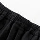 Pleated black midi linen skirt with pockets 4917