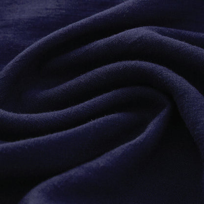Navy Linen Maxi Dress - Fit and Flare Long Sleeve 5752