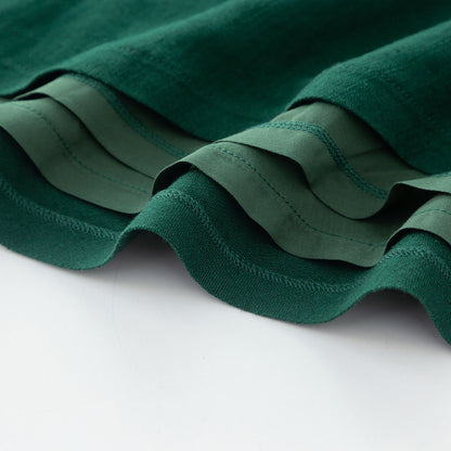Handmade Spring Green Linen Maxi Dress – Long Sleeve Fit and Flare | Xiaolizi 4913