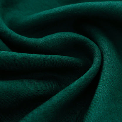 Green Linen Shirt Dress - Fit and Flare with 3/4 Sleeves 4911