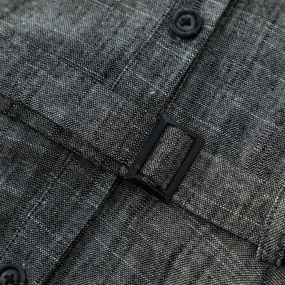 Linen Blend Shirt Dress in Gray – Casual Summer Midi Outfit 4912