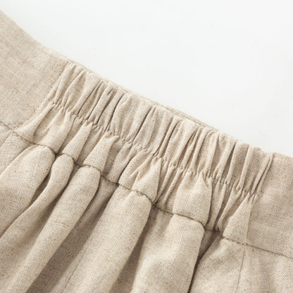 Asymmetrical maxi summer linen skirt women 4931