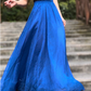 Summer swing long chiffon skirt women 6183- navy blue