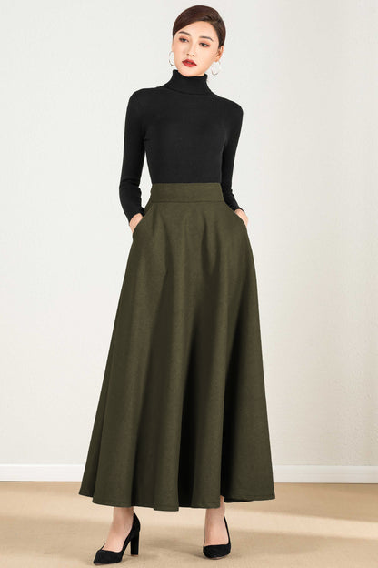 Handmade Vintage Wool Skirt for Women 5428